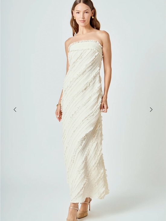 Endless Rose Dresses & Skirts - Endless Rose Strapless Ivory Textured Maxi Dress